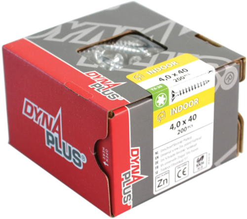 Afbeelding laden in galerijviewer, Dynaplus unischroef spaanplaatschroef verzinkt platkop voldraad torx tx20 4.0x40 | 200 stuks - 0281.01.25601
