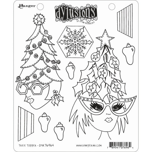 Ranger ink ranger • dylusions stamp collection tree topper