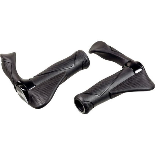 Ergotec handvatpaar mf2 small kraton aluminium 130+130 mm - zwart