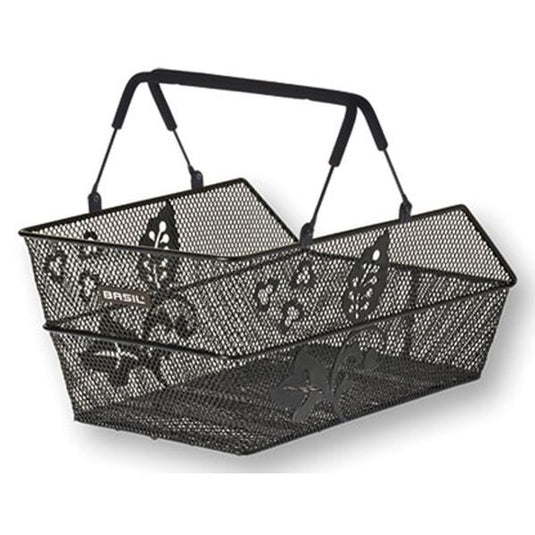 Basil Cento Flower Multi - fietsmand - achterop - zwart