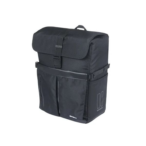 Afbeelding laden in galerijviewer, Basil fietsschoudertas move mik studs 14 liter 14 x 24 x 34 cm - zwart
