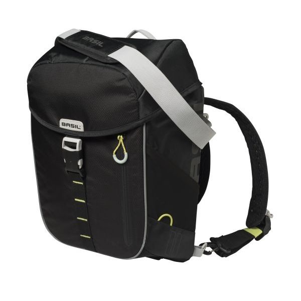 Afbeelding laden in galerijviewer, Basil Miles Daypack - sportieve fietstas - unisex - zwart lime
