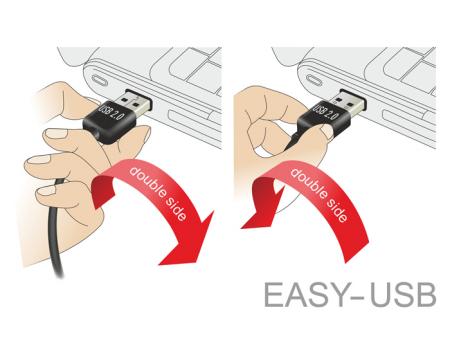 Afbeelding laden in galerijviewer, Delock easy-usb 2.0 m > hoek m kabel (zwart, 1 meter)
