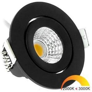 Afbeelding laden in galerijviewer, Enzo ecodim led inbouwspot 5w dimtowarm 62mm 36gr rond verstelbaar zwart - led4735
