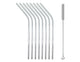 Ecoluba metalen rietjes gebogen - 8 stuks