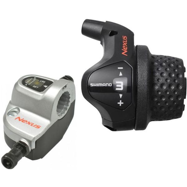 Afbeelding laden in galerijviewer, Draaiversteller 3 speed Shimano Nexus SL-3S41E met kabels en clickbox - zwart (werkplaatsverpakking)
