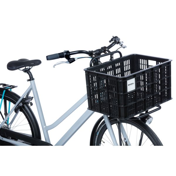 Afbeelding laden in galerijviewer, Basil fietskrat L - groot - 40 liter - zwart
