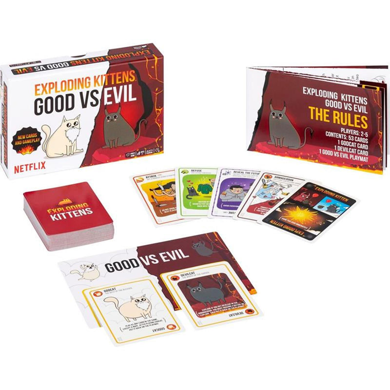 Afbeelding laden in galerijviewer, Exploding kittens good vs evil kaartspel
