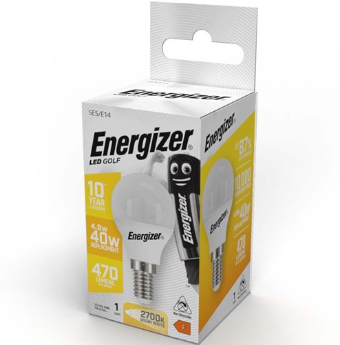 Afbeelding laden in galerijviewer, Enzo energizer energiezuinige led kogellamp -e14 - 4,9 watt - warmwit licht - niet dimbaar - 1 stuk
