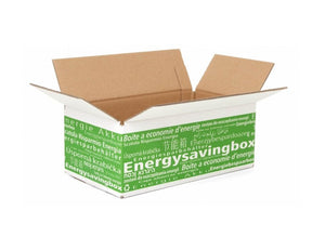 Energiebespaarbox doos met opdruk