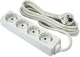 Enzo entac tcd ra 4-voudig 5meter snoer wit
