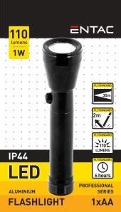 Afbeelding laden in galerijviewer, Enzo entac led zaklamp 1w aluminium zwart 1xaa 5700110
