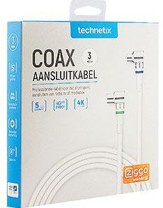 Enzo technetics coax aansluitkabel 3m compleet haakse plug - 2075020