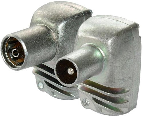 Afbeelding laden in galerijviewer, Enzo technetics set 2 stuks coaxpluggen haaks metaal 4g - 2074010

