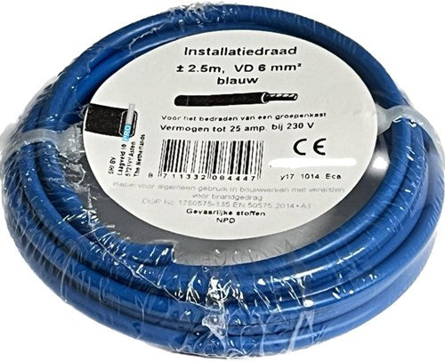 Afbeelding laden in galerijviewer, Q-link installatiedraad blauw 6mm², 2.5 m
