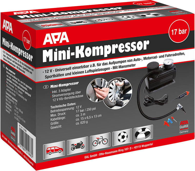 Afbeelding laden in galerijviewer, Eufab mini compressor 12v 17bar
