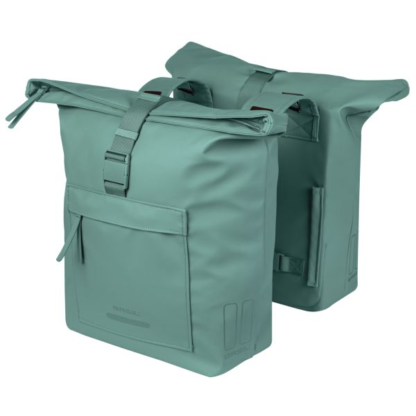 Afbeelding laden in galerijviewer, Basil b.v. dubbele fietstas basil brooklyn 41l 14 x 30 x 37 cm - groen
