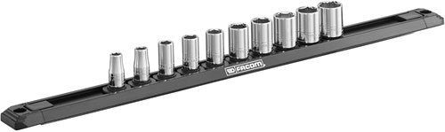 Afbeelding laden in galerijviewer, Facom ogv® doppen set | 1 4” 6-kant | 10-delig op rail - r.40egrppb

