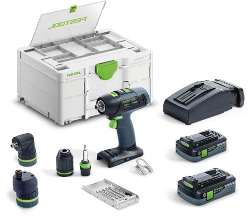 Festool accu-schroefboormachine t 18+3 hpc 4,0 i-set - 577609
