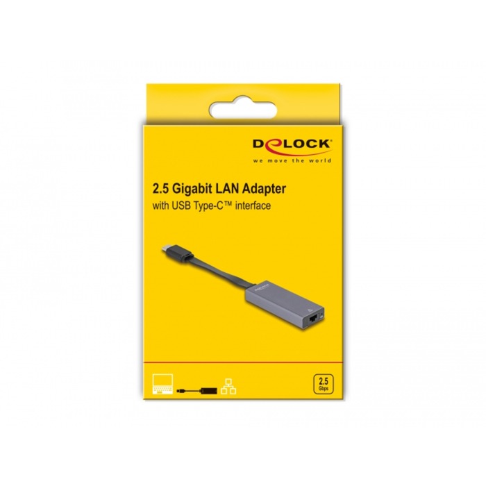 Afbeelding laden in galerijviewer, Delock usb-c > 2.5 gigabit lan slim netwerkadapter (grijs)
