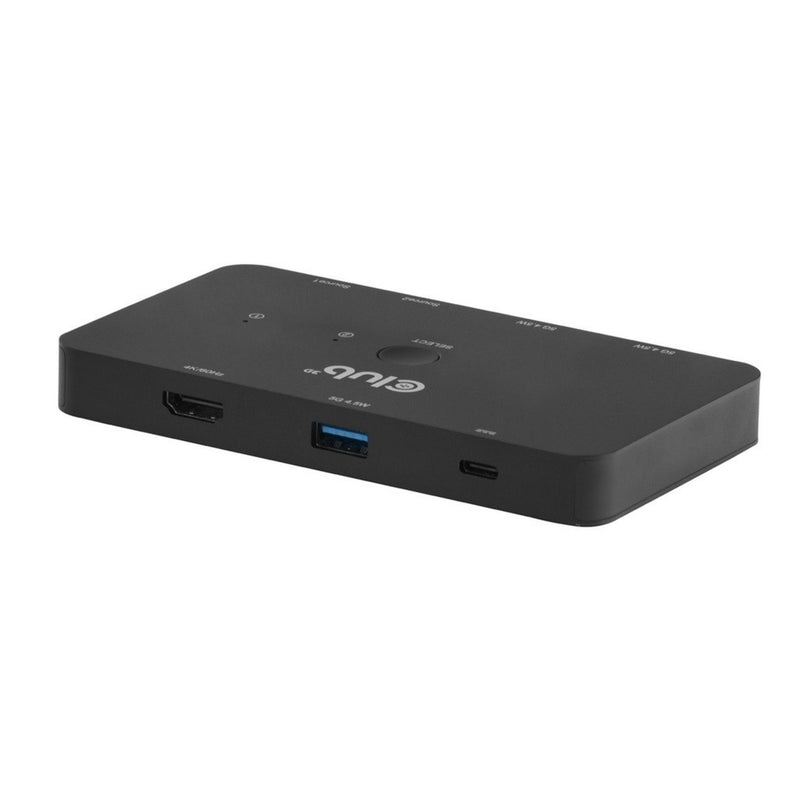Afbeelding laden in galerijviewer, Club 3d csv-2512 kvm switch dual usb-c naar hdmi kvm-switch (zwart, 4k 60hz)
