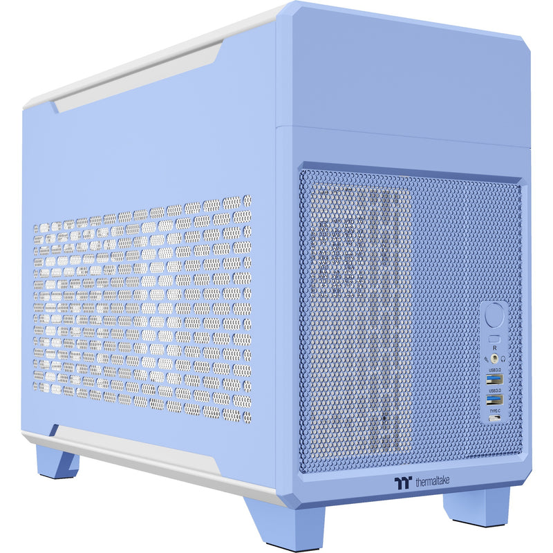 Afbeelding laden in galerijviewer, Thermaltake tr100 hydrangea blue mini tower behuizing (lichtblauw | 2x usb-a | 1x usb-c)

