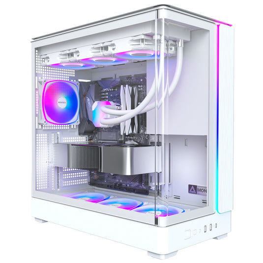 Montech king 45 pro midi tower behuizing (wit | 2x usb-a | 1x usb-c | rgb | window)