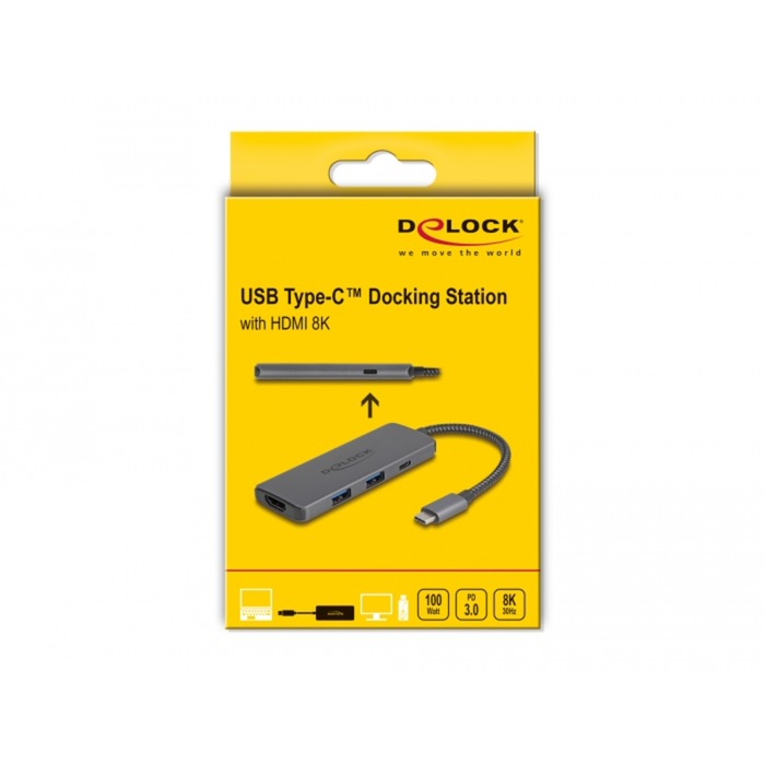 Afbeelding laden in galerijviewer, Delock usb type-c docking station 8k (donkergrijs, hdmi, usb, pd 3.0 100 w)
