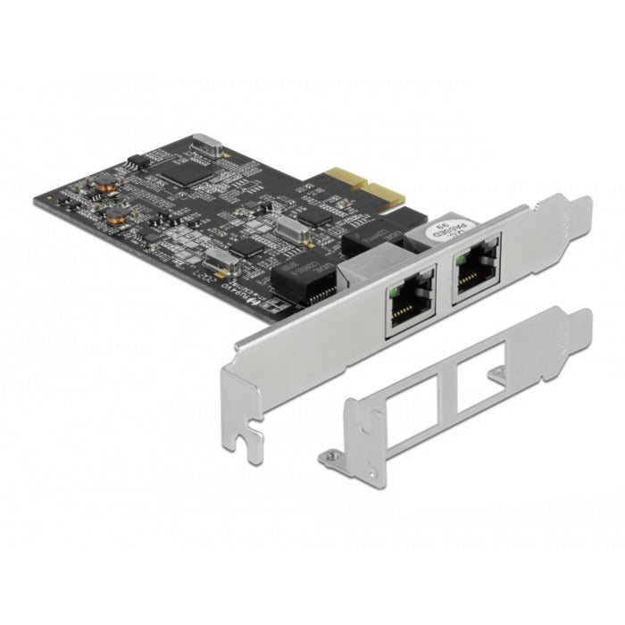 Afbeelding laden in galerijviewer, Delock pci express x2 card naar 2x rj45 2,5 gigabit lan rtl8125 netwerkadapter

