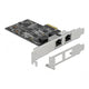 Delock pci express x2 card naar 2x rj45 2,5 gigabit lan rtl8125 netwerkadapter