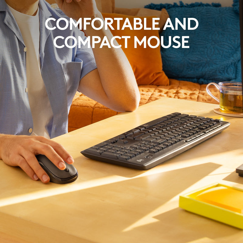 Afbeelding laden in galerijviewer, Logitech mk295 silent wireless keyboard and mouse combo desktopset (zwart, us-international lay-out (qwerty), 100%)
