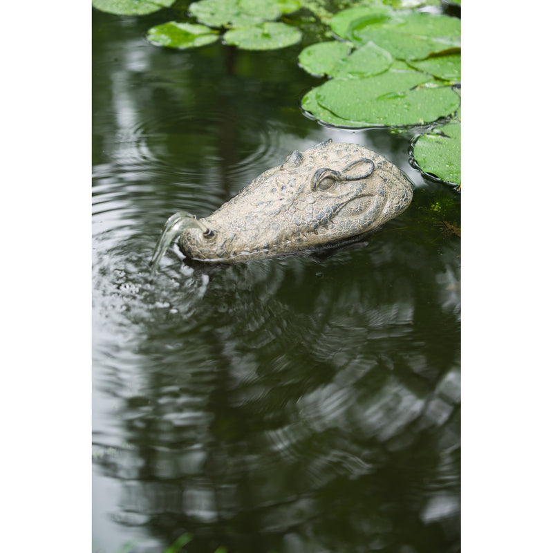 Afbeelding laden in galerijviewer, Ubbink drijvende spuitfiguur krokodillenkop waterornament
