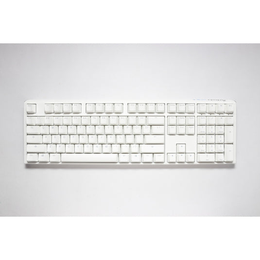Ducky one 3 classic pure white rgb mechanisch toetsenbord (wit, us lay-out (qwerty), cherry mx silent red, 100%, rgb led, double-shot pbt, hot-swappable, quack mechanics)
