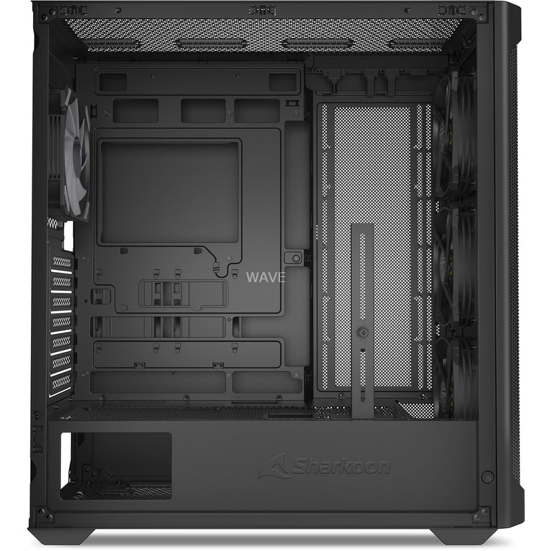 Afbeelding laden in galerijviewer, Sharkoon ak4w rgb strip midi tower behuizing (zwart | 2x usb-a | 1x usb-c | rgb | tempered glass)
