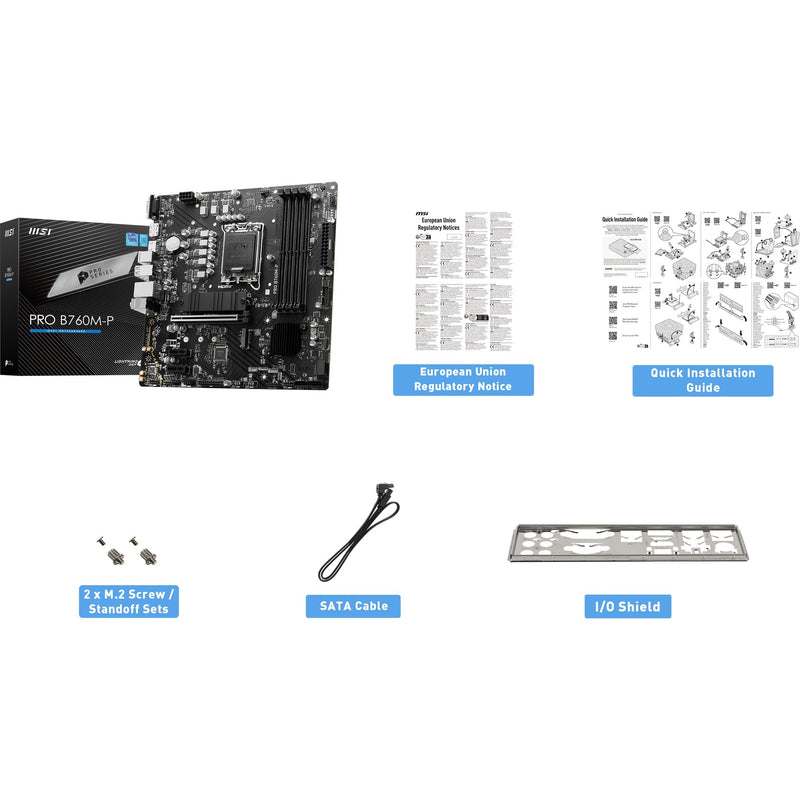 Afbeelding laden in galerijviewer, Msi pro b760m-p socket 1700 moederbord (zwart, raid, gb-lan, sound, µatx)
