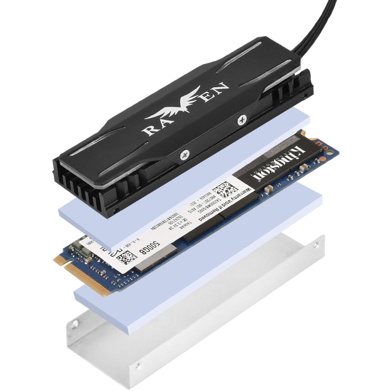 Afbeelding laden in galerijviewer, Silverstone tp03-argb heatsink (zwart, geschikt voor m.2 2280 ssd)

