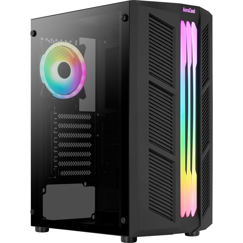 Afbeelding laden in galerijviewer, Aerocool prime v2 midi tower behuizing (zwart | 2x usb-a | rgb | window)
