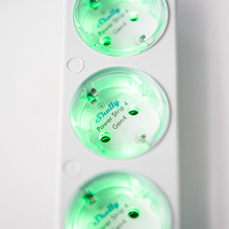 Afbeelding laden in galerijviewer, Shelly power strip gen4 stekkerdoos (wit, wifi, bluetooth, zigbee)
