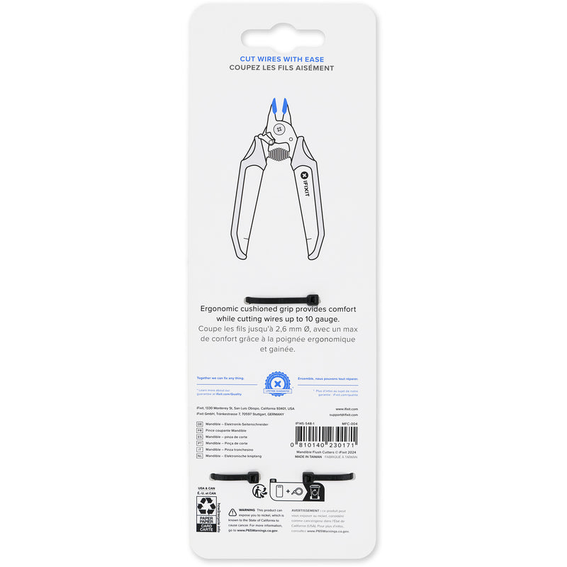 Afbeelding laden in galerijviewer, Ifixit mandible flush cutters kniptang (zwart blauw)
