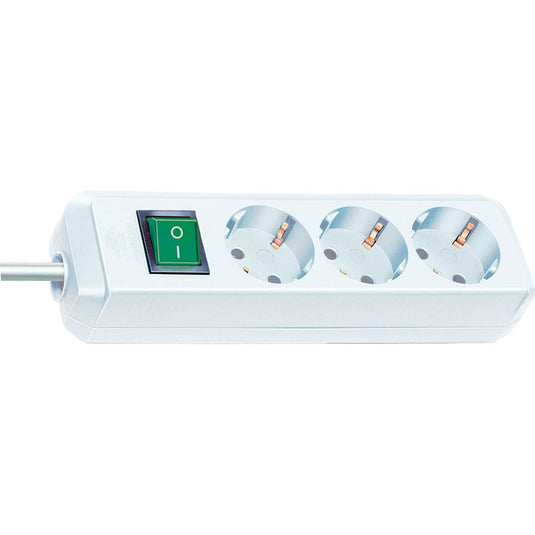 Brennenstuhl eco-line met schakelaar 3-voudig, 5 m 3-voudige stekkerdoos (wit, 3x stekker)