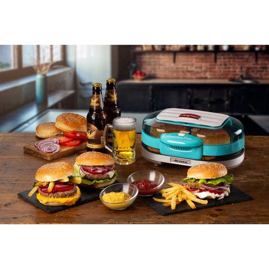 Ariete party time hamburger maker 0205 01 elektrische bakplaat (lichtblauw wit)