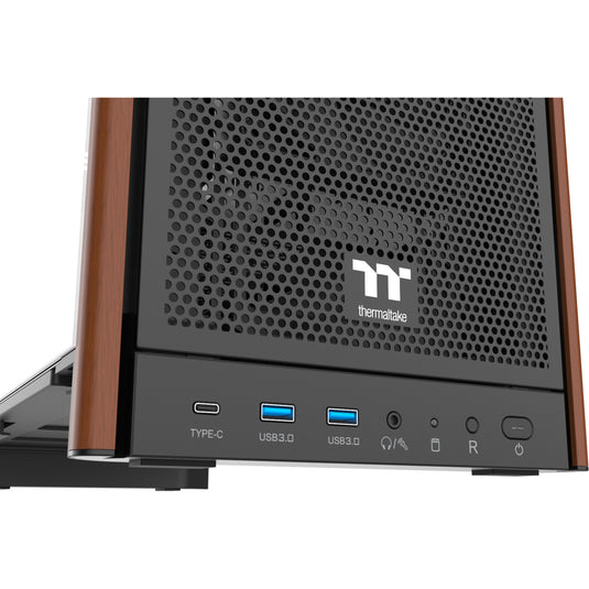 Thermaltake s370 ws midi tower behuizing (zwart | 2x usb-a | 1x usb-c | tempered glass)