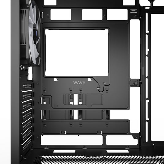 Sharkoon ak4w rgb strip midi tower behuizing (zwart | 2x usb-a | 1x usb-c | rgb | tempered glass)