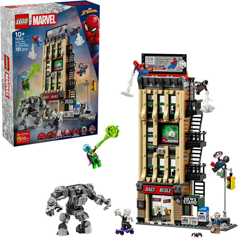 Afbeelding laden in galerijviewer, Lego marvel super heroes - spider-man vs. mysterio: de daily bugle constructiespeelgoed (76342)
