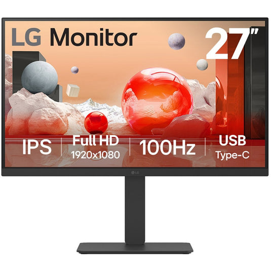 Lg 27ba750 27 monitor (zwart, hdmi, displayport, audio, lan, usb-c)