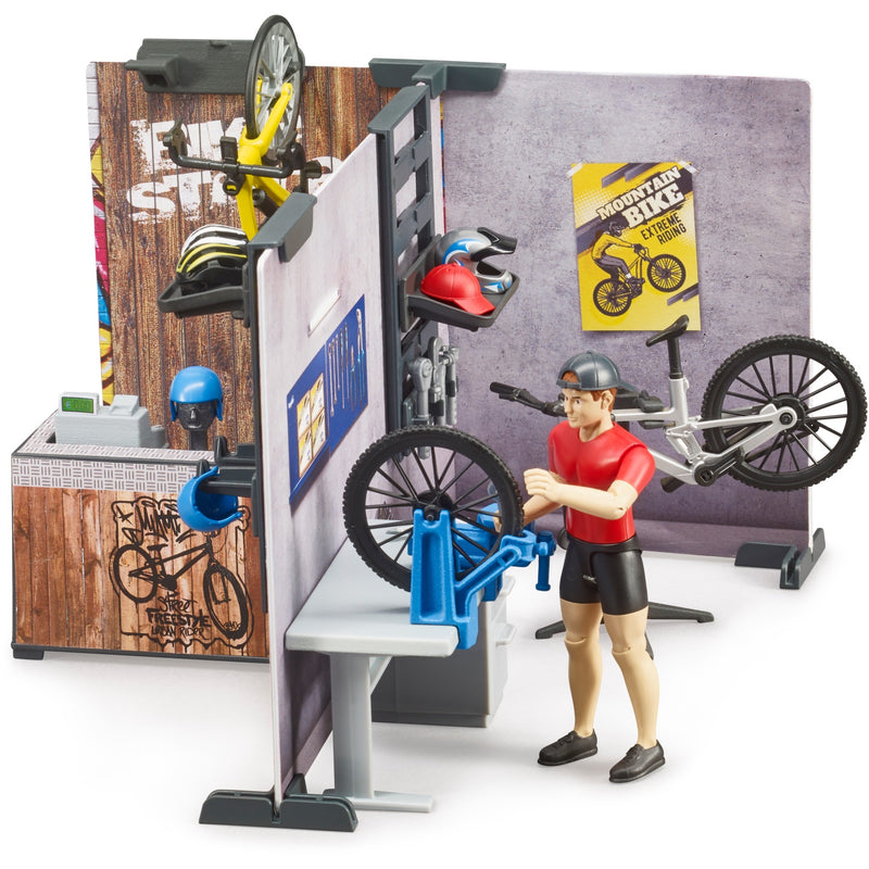 Afbeelding laden in galerijviewer, Bruder bworld fietsenwinkel speelfiguur (63120)
