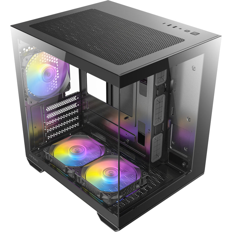 Afbeelding laden in galerijviewer, Antec cx60m argb mini tower behuizing (zwart | 3x usb-a | rgb | tempered glass)

