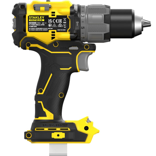 Stanley fatmax v20 18v borstelloze schroefklopboormachine (geel zwart, accu en oplader niet inbegrepen)