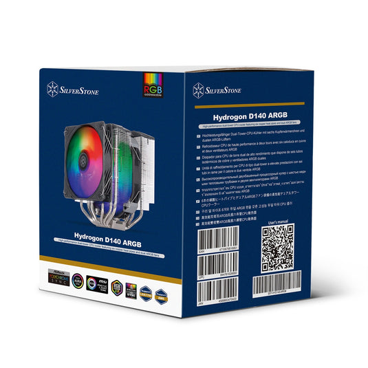 Silverstone sst-hyd140-argb cpu-koeler (4-pins pwm fan-connector, 4-1 pin argb (5v led))
