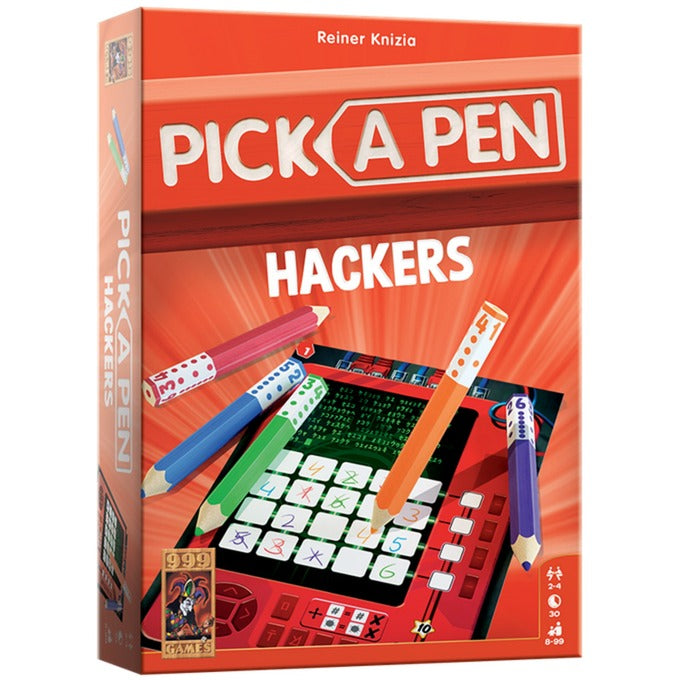 Afbeelding laden in galerijviewer, 999games 999 games pick a pen - hackers dobbelspel (nederlands, 2 - 4 spelers, 30 minuten, vanaf 8 jaar)
